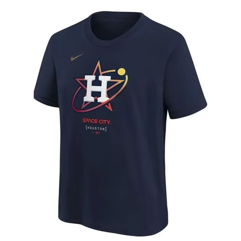 Nike Boys Houston Astros Space City Graphic T-Shirt‎ in Midnight Navy Large $28
